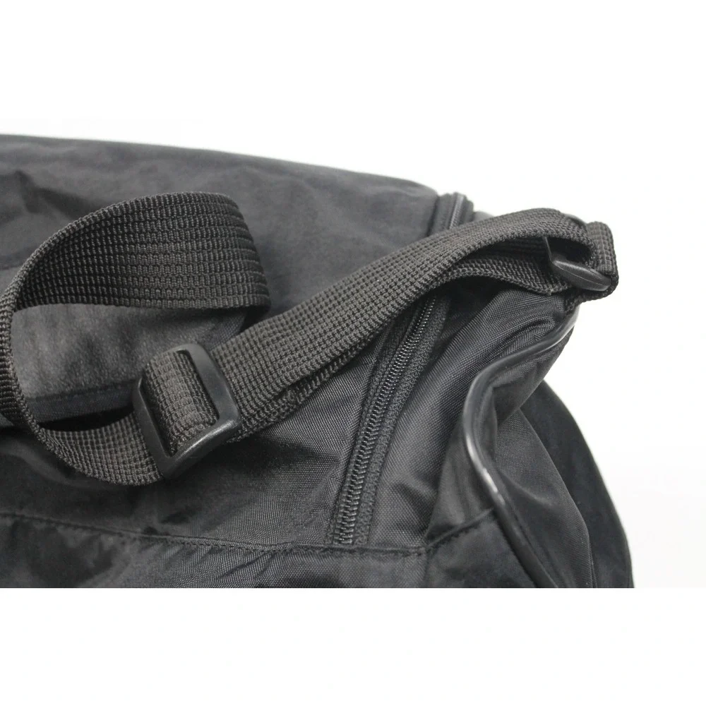 VINTAGE 90's NIKE Duffle Gym Sports Bag SWOOSH Embroidered BLACK / Red Logo y2k